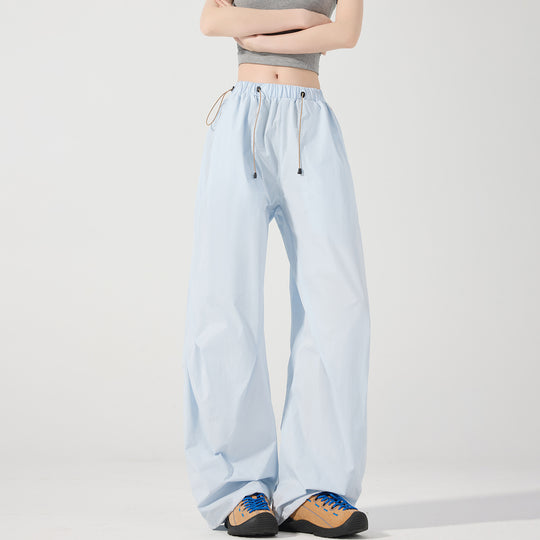 Damen weite technische Cargohose mit Kordelzugbund Nord Taschen
