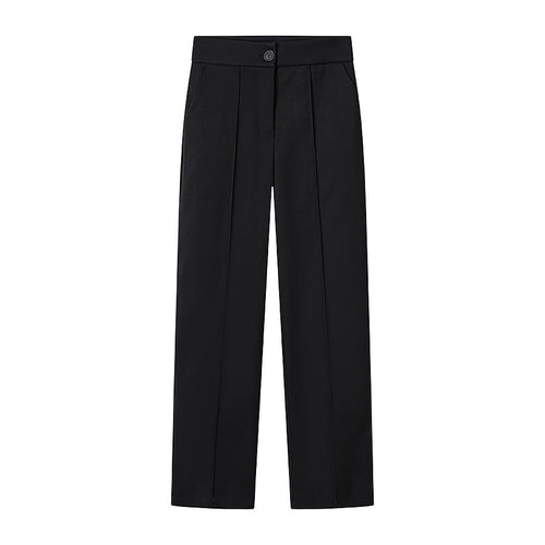 Damen Elegante weite Bundfaltenhose mit geradem Bein und Bügelfalte Nord Taschen