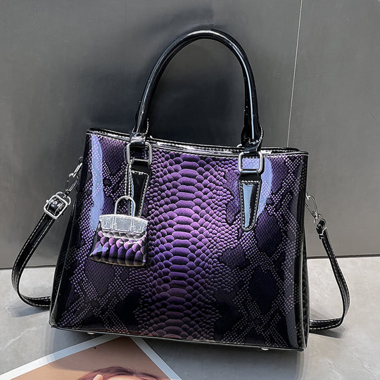 Damen elegante Handtasche aus reptilprägiertem Kunstleder mit abnehmbarem Schulterriemen Nord Taschen