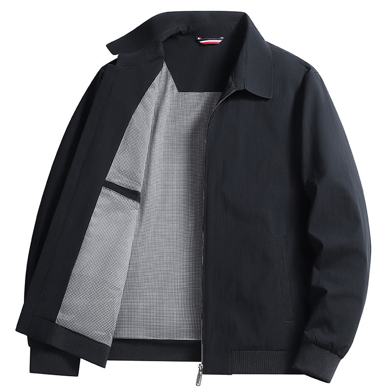 Herren Leichte Windjacke mit kariertem Innenfutter, durchgehendem Reißverschluss und Rippbündchen Nord Taschen