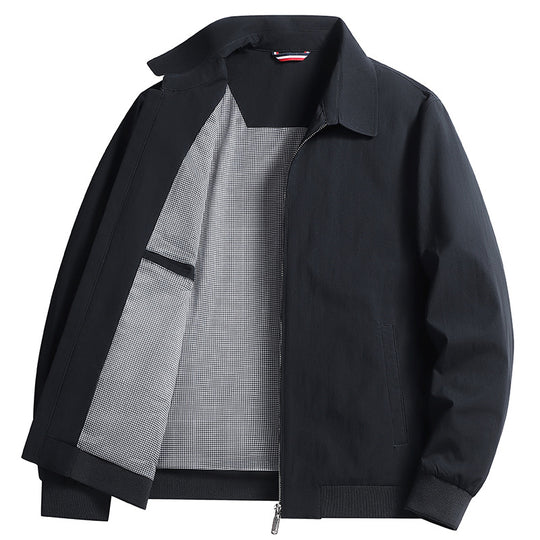 Herren Leichte Windjacke mit kariertem Innenfutter, durchgehendem Reißverschluss und Rippbündchen Nord Taschen