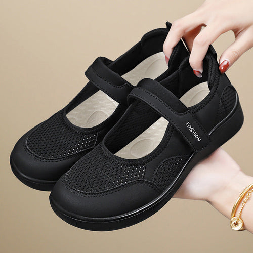 Damen Atmungsaktive Fitness-Sneaker mit verstellbarem Klettverschluss