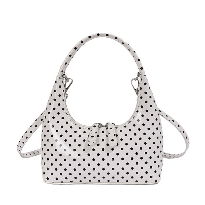 Damen Hobo-Tasche aus glänzendem Kunstleder mit verspieltem Punktedesign Nord Taschen