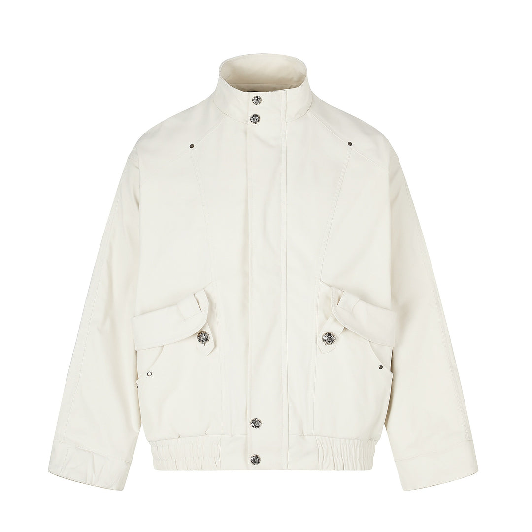 Damen Kurzer Boxy‑Bomber mit hohem Funnelkragen, Utility‑Pattentaschen und elastischem Saum Nord Taschen