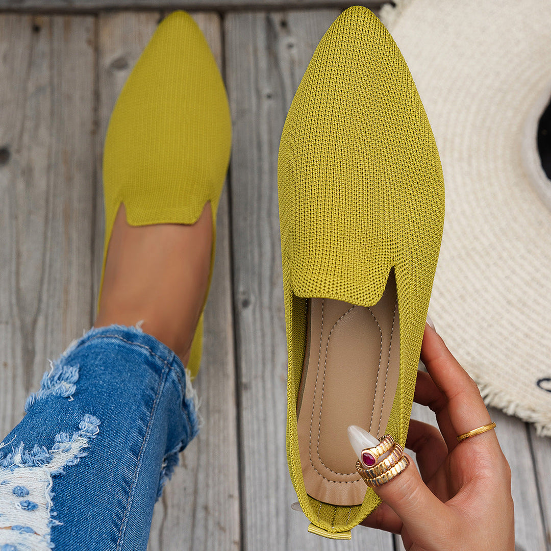 Damen Ballerinas mit kreativem Hahnentrittmuster und flexiblem Fußbett