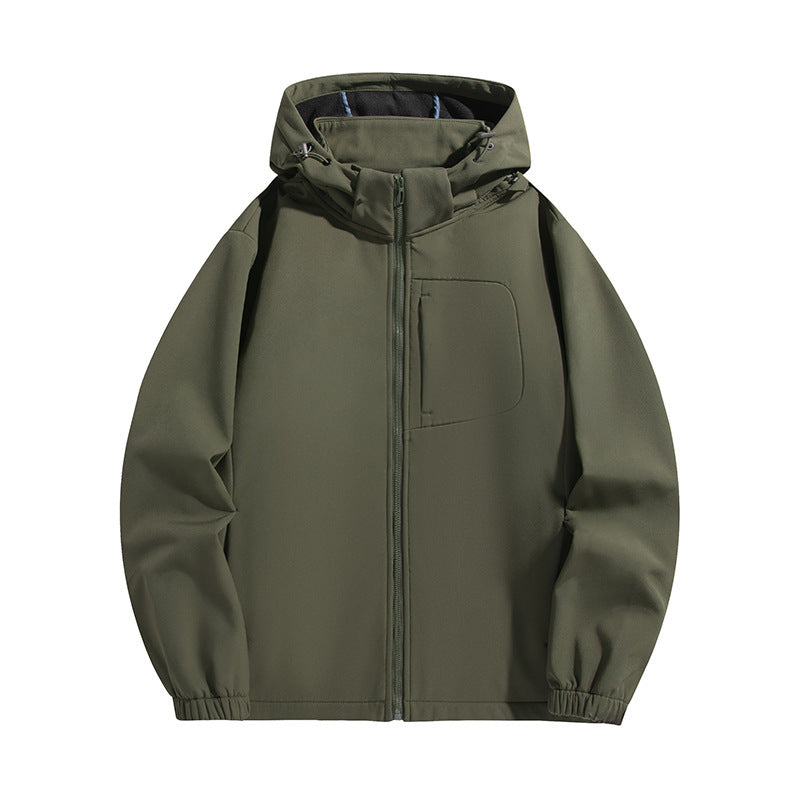 Herren Leichte Softshell‑Kapuzenjacke mit wasserabweisender Membran und Brusttasche Nord Taschen