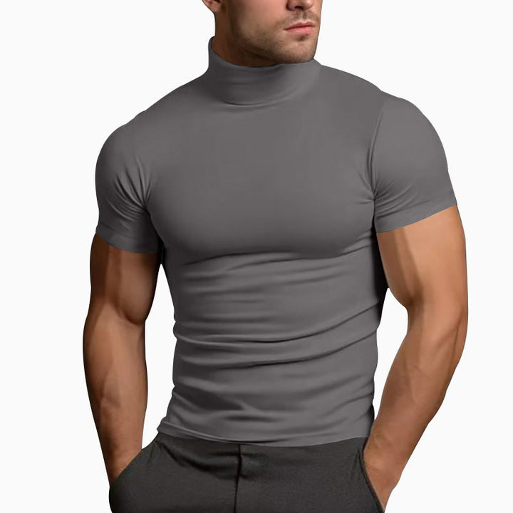 Herren Langarm-Turtleneck-Shirt aus atmungsaktivem Stretchmaterial