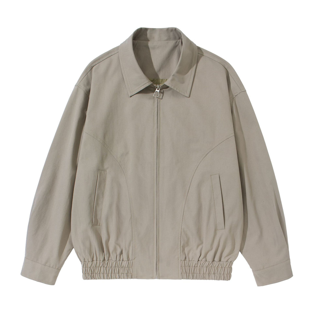 Unisex Kurz geschnittene Boxy-Blousonjacke mit Hemdkragen, verdecktem Reißverschluss und gerafftem Saum Nord Taschen