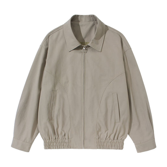 Unisex Kurz geschnittene Boxy-Blousonjacke mit Hemdkragen, verdecktem Reißverschluss und gerafftem Saum Nord Taschen