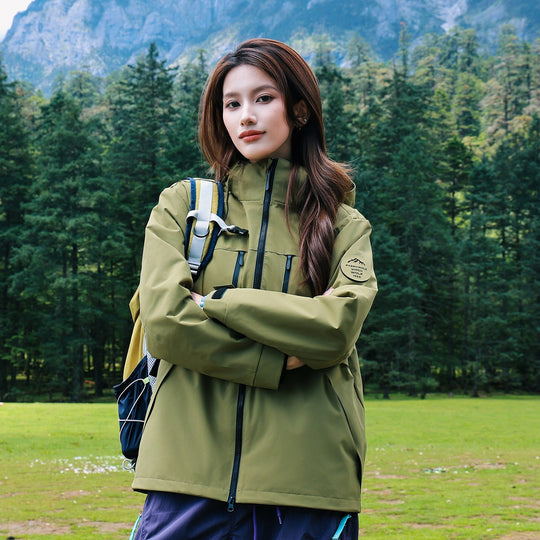 Herren Wasserdichte atmungsaktive Softshell Outdoorjacke mit verstellbarer Kapuze Nord Taschen