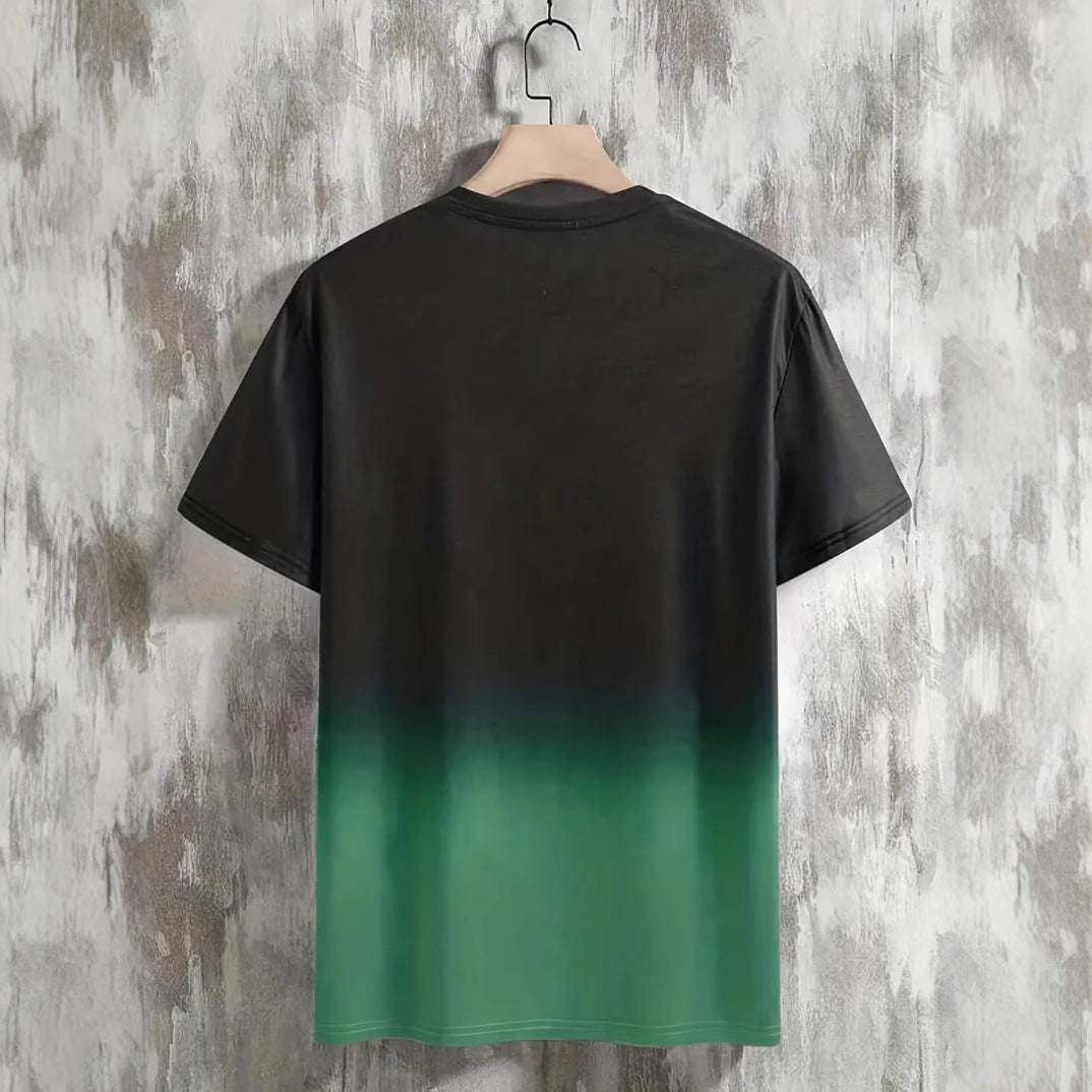 Herren T-Shirt mit modernem Farbverlauf und Palmenstickerei - Arvani
