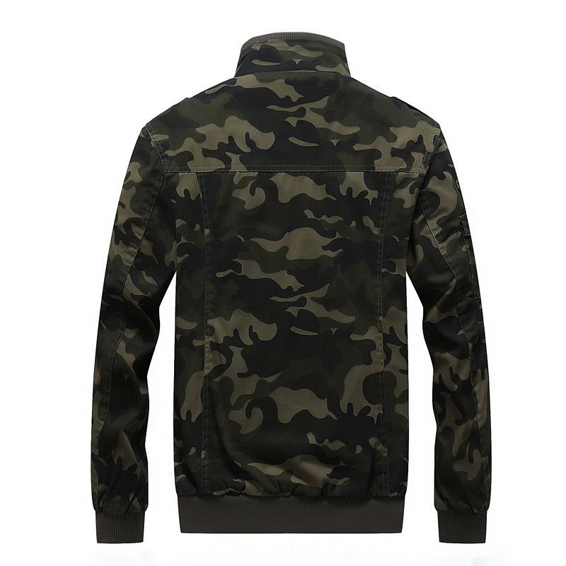 Herren Camo-Utility-Bomberjacke mit Stehkragen, Mehrfach-Taschen und Rippbündchen Nord Taschen