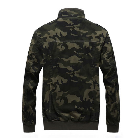 Herren Camo-Utility-Bomberjacke mit Stehkragen, Mehrfach-Taschen und Rippbündchen Nord Taschen