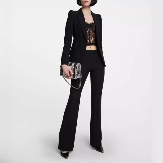 Damen Maßgeschneiderter Einreihiger Blazer mit skulpturierter Schulter und tailliertem Cut Nord Taschen