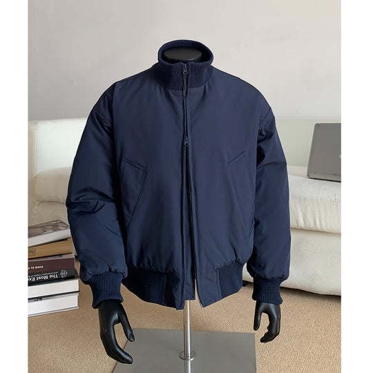 Herren Oversized Stepp-Bomber mit hoher Rippenkragenkonstruktion und verdecktem Reißverschluss Nord Taschen