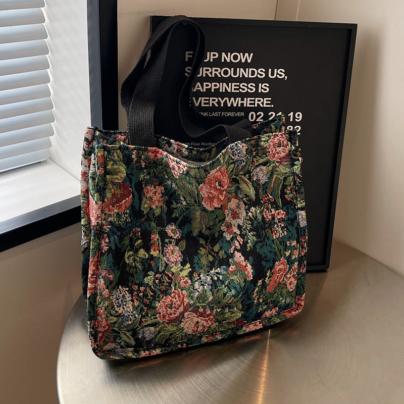 Damen Einkaufstasche im floralen Jacquard-Design Nord Taschen