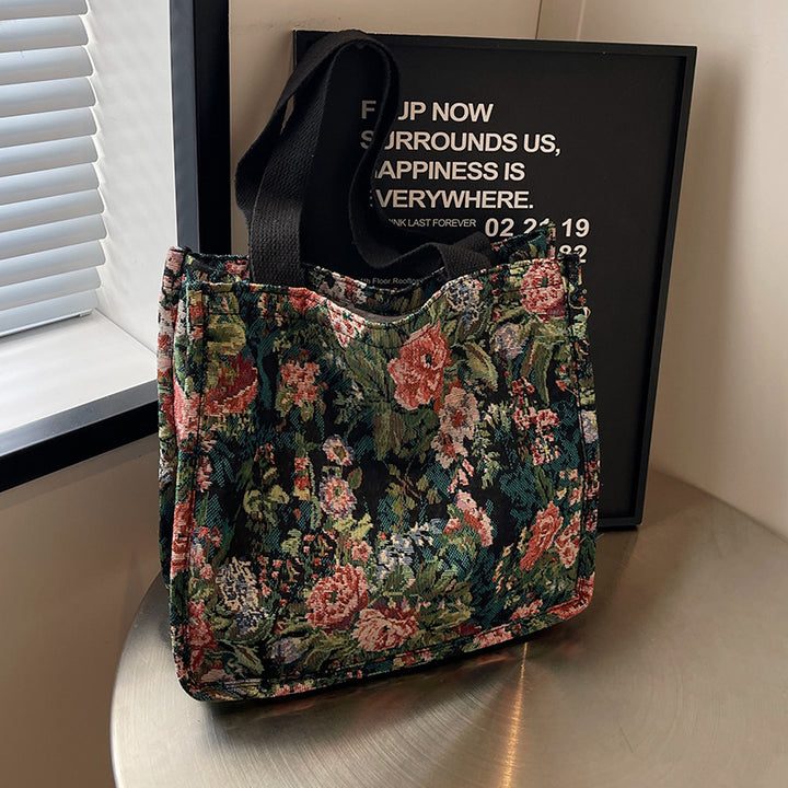 Damen Einkaufstasche im floralen Jacquard-Design Nord Taschen