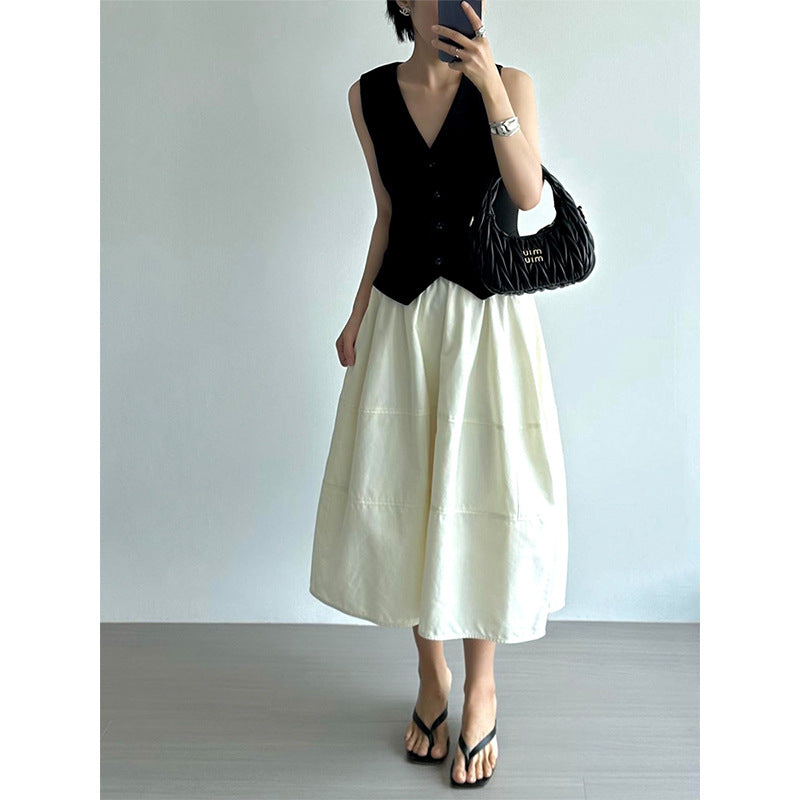 Damen Eleganter, weit geschnittener Midirock Nord Taschen