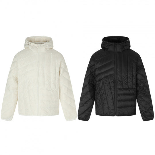 Unisex Kurz geschnittene gesteppte Kapuzenjacke mit diagonaler Steppung und elastischem Saum Nord Taschen