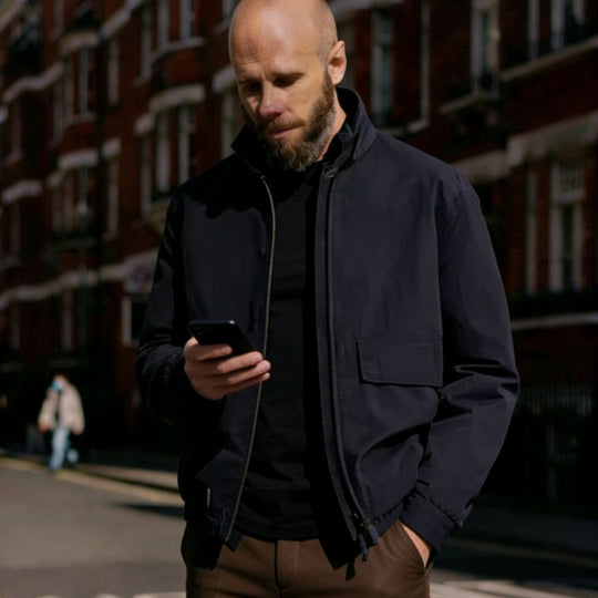 Herren Leichte Utility-Blousonjacke mit Hemdkragen und aufgesetzten Pattentaschen Nord Taschen