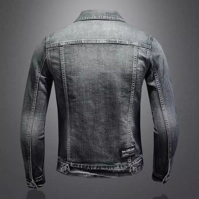 Herren Jeansjacke mit Used-Waschung, aufgesetzten Brusttaschen und dezenter Stickerei Nord Taschen