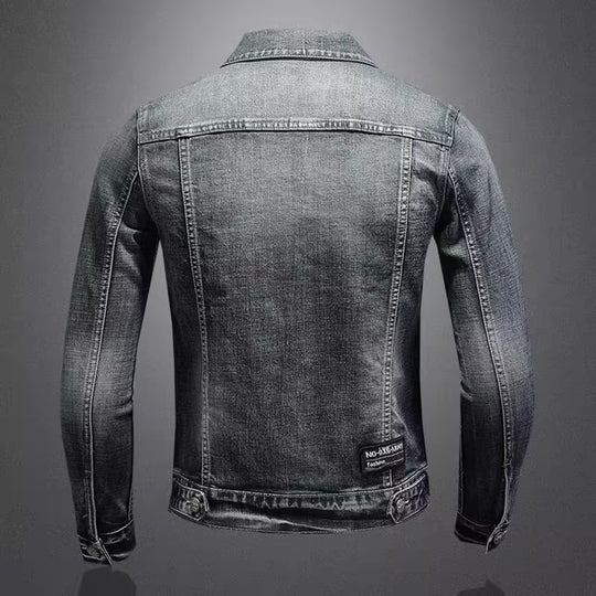Herren Jeansjacke mit Used-Waschung, aufgesetzten Brusttaschen und dezenter Stickerei Nord Taschen