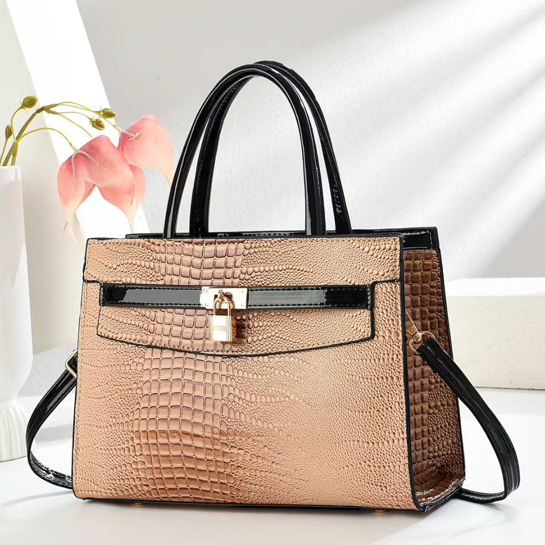 Damen elegante Handtasche mit Schlangenleder-Optik Nord Taschen