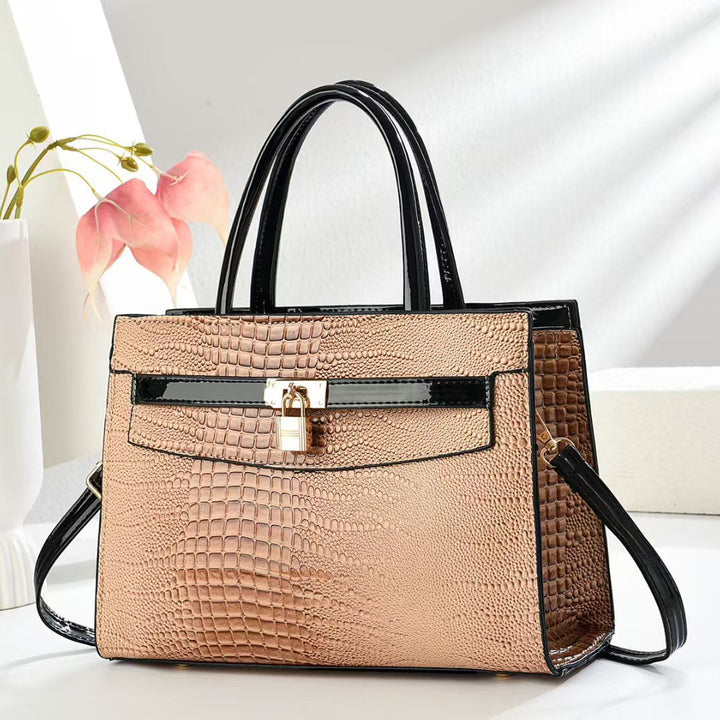Damen elegante Handtasche mit Schlangenleder-Optik Nord Taschen