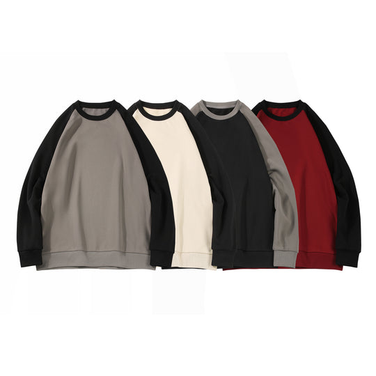 Herren Raglan‑Sweatshirt mit kontrastärmel, weichem Fleece‑Innenfutter und geripptem Saum Nord Taschen
