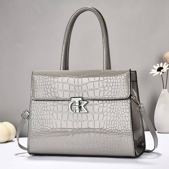 Damen elegante Handtasche mit glänzender Krokodilprägung Nord Taschen
