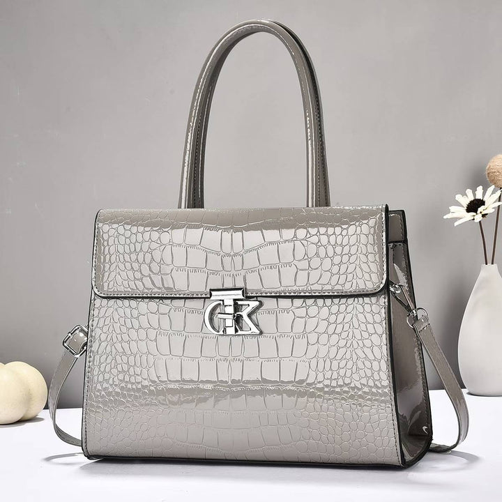 Damen elegante Handtasche mit glänzender Krokodilprägung Nord Taschen