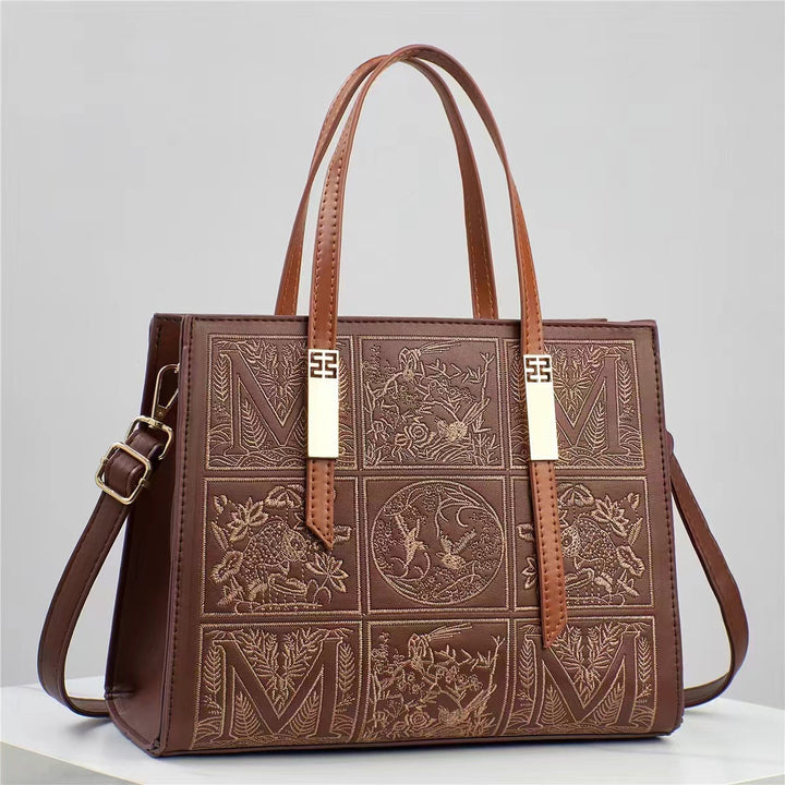 Damen edle Handtasche mit filigranem Stickdesign Nord Taschen