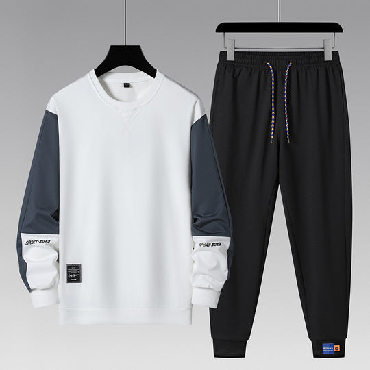 Herren sportliches Jogginganzug-Set mit kontrastärmeln, elastischem Bund und atmungsaktivem Sweatshirt Nord Taschen