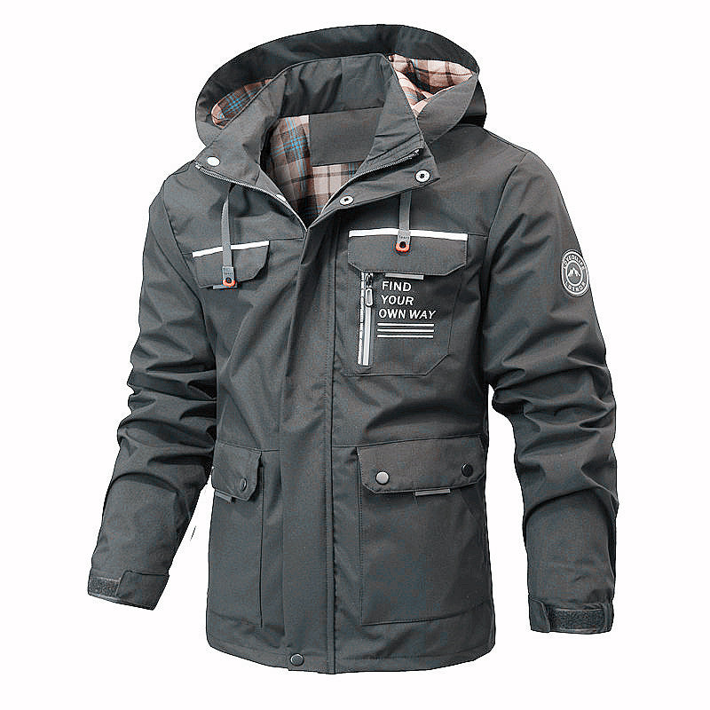 Herren Wasserabweisender Softshell-Parka mit Kapuze, reflektierenden Einsätzen und Multifunktionstaschen Nord Taschen