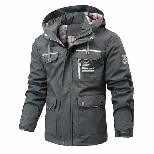 Herren Wasserabweisender Softshell-Parka mit Kapuze, reflektierenden Einsätzen und Multifunktionstaschen Nord Taschen