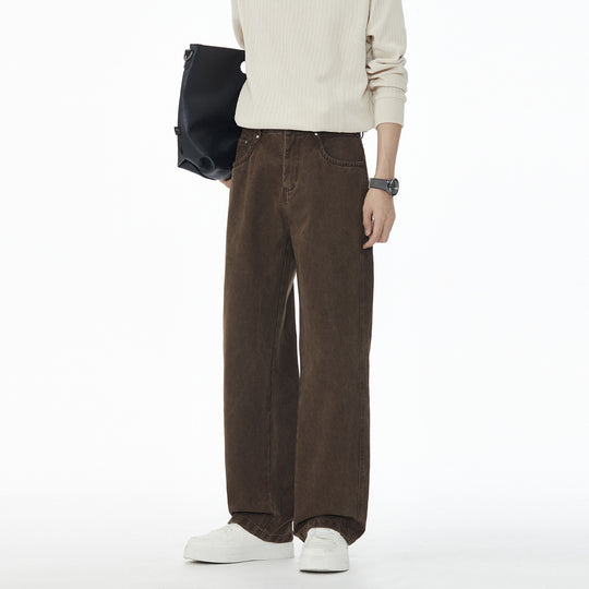 Damen Weite High-Waist-Hose aus Baumwolltwill mit markanter Seitennaht und klassischem Taschen‑Schnitt Nord Taschen