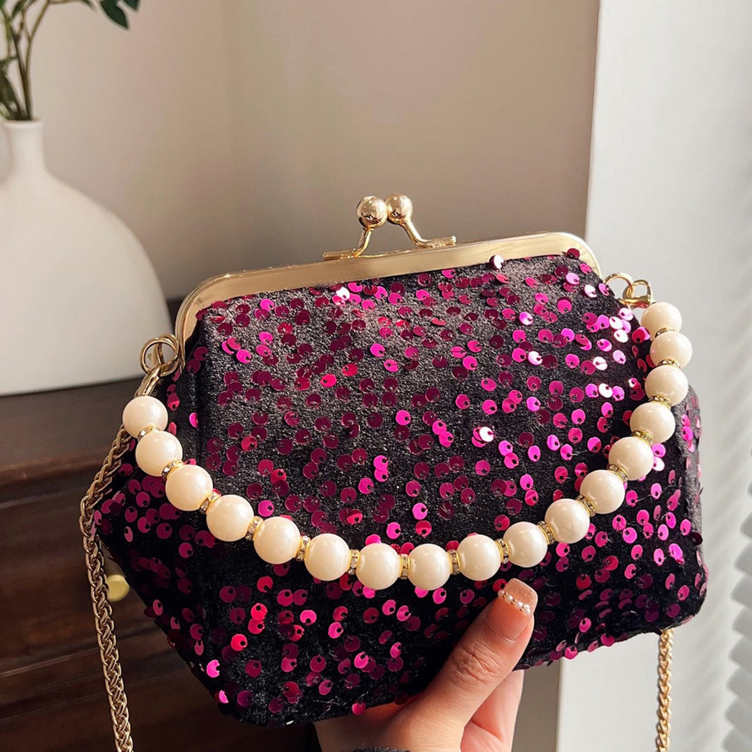 Damen Glamouröse Clutch-Tasche mit Perlenakzenten Nord Taschen