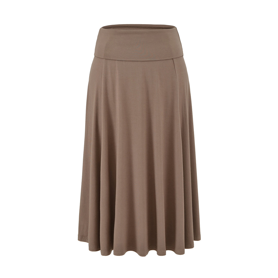 Damen Weicher Jersey‑Maxirock mit Umschlagbund und weit schwingender A‑Linie Nord Taschen
