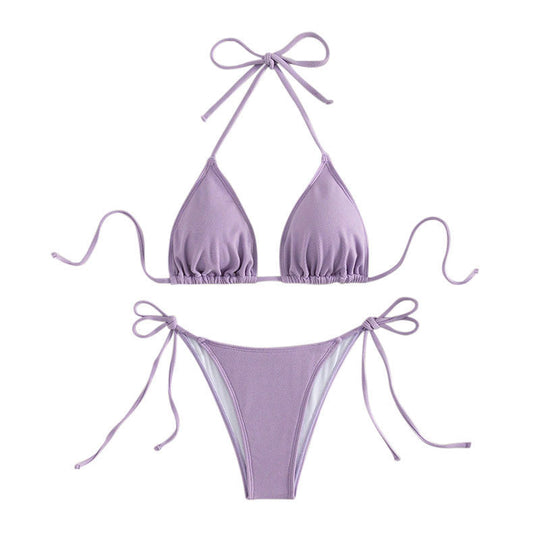 Damen Triangel-Bikini mit verstellbaren Trägern und SeitenbindNord Taschenändern