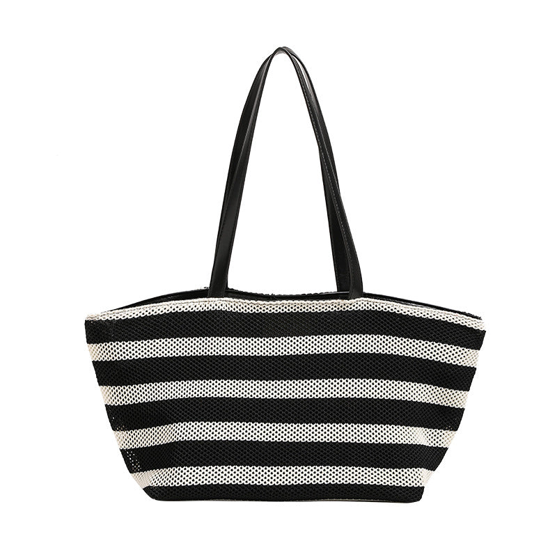 Damen Strandtasche mit praktischen Seitentaschen und stylischen Streifen Nord Taschen