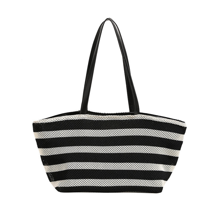 Damen Strandtasche mit praktischen Seitentaschen und stylischen Streifen Nord Taschen