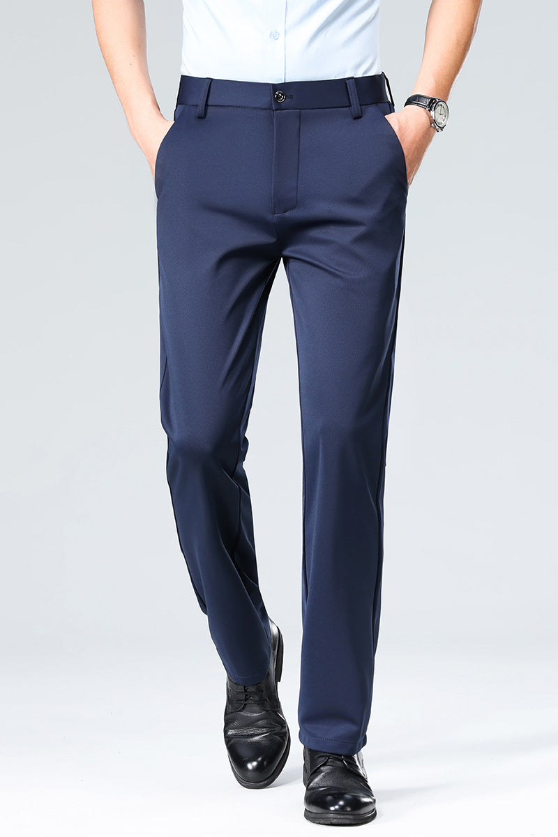Herren Schlanke Business-Chinohose mit Stretch-Twill, Bügelfalte & verdeckten Reißverschlusstaschen Nord Taschen
