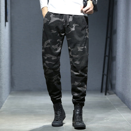 Herren Camouflage-Utility-Joggerhose mit verstärkten Kniepaneelen, verdeckten Reißverschlusstaschen und elastischem Knöchelabschluss Nord Taschen