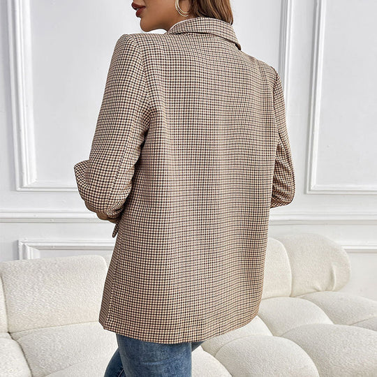 Damen Karierter Blazer im eleganten Schnitt Nord Taschen
