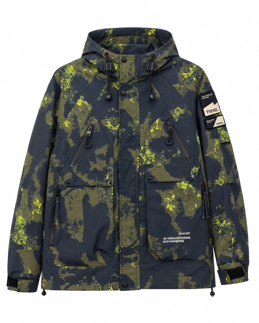 Herren Technischer Camouflage-Parka mit Kapuze und Ripstop-Außenmaterial Nord Taschen