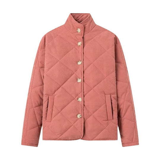 Damen Gepolsterte Steppjacke mit Stehkragen und Oversize-Schnitt Nord Taschen