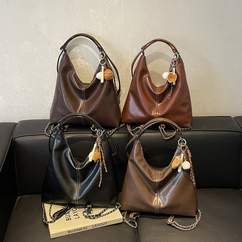 Damen elegante Hobo-Tasche mit verstellbarem Schultergurt und praktischem Anhänger Nord Taschen
