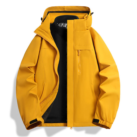 Herren Zwei-in-eins Softshell-Hybridjacke mit abnehmbarer Fleece-Innenjacke und wasserabweisender Membran Nord Taschen