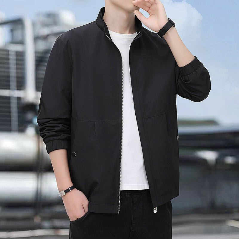 Herren Leichte Urban-Windjacke mit Stehkragen, Reißverschluss und elastischen Bündchen Nord Taschen