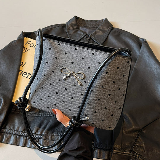 Damen Umhängetasche mit eleganten Punkten und verstellbarem Kordelzug Nord Taschen